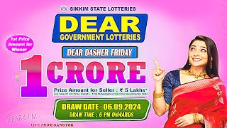 SIKKIM LOTTERY 6PM DRAW 06092024  FROM GANGTOK [upl. by Ayek]