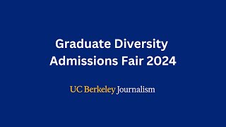 Graduate Diversity Admissions Fair 2024 [upl. by Joli355]