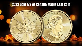 2023 Gold 1 2 oz Canada Maple Leaf Coin [upl. by Elleinnod]