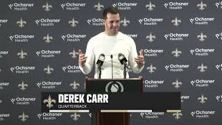 Derek Carr talks Win Taysom Hill  SaintsBrowns Postgame  2024 NFL Week 11 [upl. by Joy]