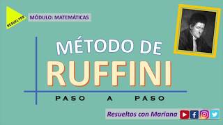 Cómo aplicar el MÉTODO de RUFFINI  DIVISIÓN y FACTORIZACIÓN ⚠️ ver FE DE ERRATAS en Descripción ⚠️ [upl. by Darcey]