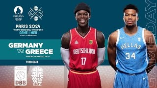 GERMANY VS GREECE MENS BASKETBALL PARIS OLYMPICS 2024  LIVE SCORE [upl. by Llednek]