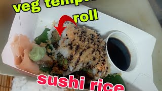 veg tempura sushi roll  making [upl. by Aidnyc]