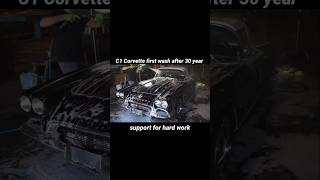 C1 Corvette first wash after 30 year trending automobile viralvideo ytshorts car creative asm [upl. by Ajile934]