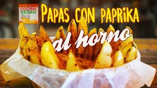 Papas con paprika al horno  Cocina Vegan Fácil [upl. by Anoo]