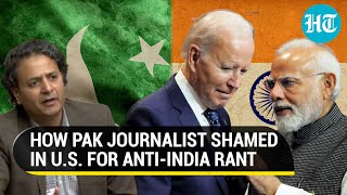 Pakistani journalist gets shamed again for antiIndia rant in US  Watch [upl. by Nomolas244]