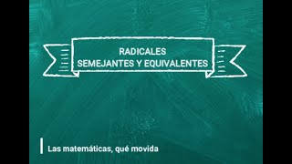 Radicales equivalentes y semejantes [upl. by Peppie]