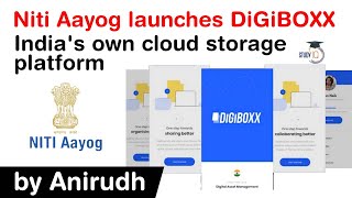 Niti Aayog launches DiGiBOXX  Indias own cloud storage platform at affordable price UPSC IAS [upl. by Eiramnwad]