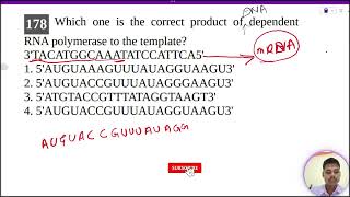 Which one is the correct product of dependent RNA polymerase to the template [upl. by Ixel]