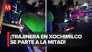 Se hunde una trajinera en embarcadero de Xochimilco no hay lesionados [upl. by Kirby599]