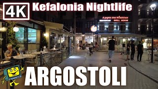 Argostoli  Kefalonia  Greece  Nightlife Walk 4K [upl. by Acihsay]