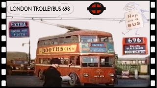 TROLLEYBUS 698 WoolwichBexleyheath London 1959 [upl. by Ehav]