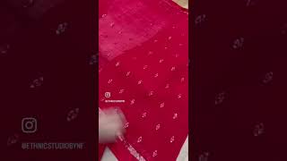 Christmas arrival red saree with sequence buttas allover saree christmas red trending views [upl. by Lamrouex]