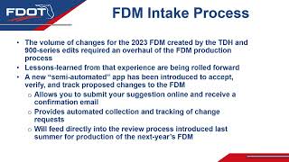 FDOT 2023 FDM Overview [upl. by Nomla]