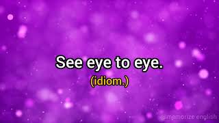 See Eye To Eye idiom Meaning And Usage  English vocabulary  Learn English [upl. by Yregram]