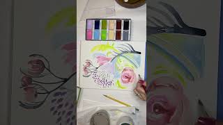 Testing out new watercolors kuratake gansaitambi watercolor [upl. by Gabey]