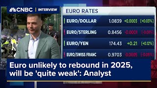 Euro unlikely to rebound next year will stay quite weak investment advisor says [upl. by Kcirded]