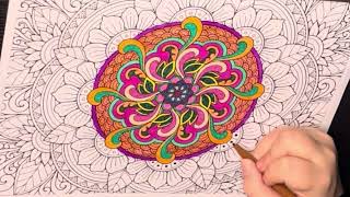 Colour me Happy  Mandala wellness mindfulness mandala 1ksubs colouringbook [upl. by Knah564]