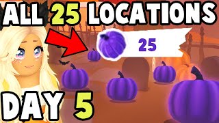 ALL 25 Purple Pumpkin Locations in Adopt Me DAY 5 [upl. by Eelime233]