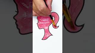 DIY Glitter ✨ Ponytail Barbie girl coloring ideas for kids kids kidsart barbiegirl girl [upl. by Hafeetal87]