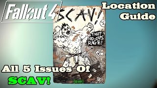 Fallout 4 ★ All 5 quotSCAVquot Magazines NukaWorld DLC Location Guide [upl. by Brenna]