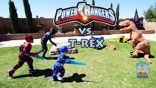 Power Ranger unite to face off agains the TRex  Deions Playtime Skits [upl. by Eliot477]