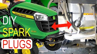 How To Change Spark Plugs On John Deere D130 amp D140 22HP 2011  2017 [upl. by Eelahs]