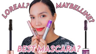 MAYBELLINE FALSIES LASH LIFT MASCARA VS LOREAL LASH PARADISE MASCARA REVIEW  WEAR TEST [upl. by Yrtnahc19]