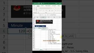 Convert Minutes into Hour excel shorts shortvideo [upl. by Tadio]