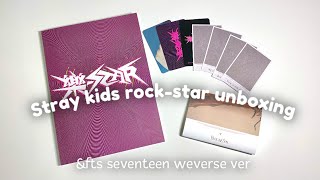 🤘💗 распаковка альбома stray kids rockstar  seventeen face the sun Weverse kpop album unboxing [upl. by Atiuqal904]