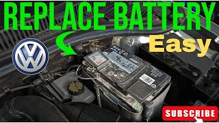 how to replace volkswagen battery 🔋 non starting car battery replacement Volkswagen [upl. by Azitram7]