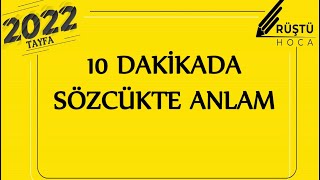 10 DAKİKADA  Sözcükte Anlam  RÜŞTÜ HOCA [upl. by Niltag]