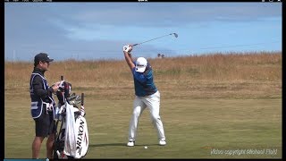 Hideki Matsuyama golf swing Short Iron faceon view ASI Scottish Open July 2018 [upl. by Aramat124]