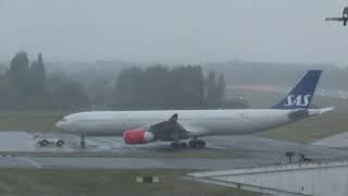 SCANDINAVIAN AIRLINES AIRBUS A330300 SEREH ARRIVING AT BIRMINGHAM AIRPORT 300924 [upl. by Parrish]