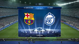 PES 13  UEFA Champions League Matchday 2  Barcelona vs Zenit [upl. by Keelin]