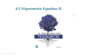 Sec 63 Trigonometric Equations II [upl. by Alleram]