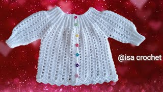 TUTO BRASSIÈRE RANGS RACCOURCIS BÉBÉ 0369 MOIS ET PLUS AU CROCHET isa crochet [upl. by Orelle]