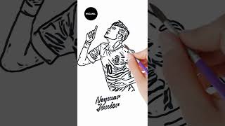 How to Drawing Neymar JR step by step video art drawing shorts [upl. by Gnouhk]