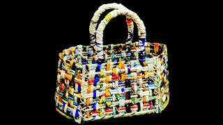 How to make a basket using magazine paper [upl. by Gabrila]