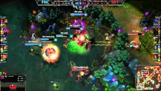 FAKER ZED OUTPLAYED FNC  BARON STEAL  AllStar 2014 [upl. by Danyette]