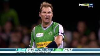 Warnie commentating his wicket of BBL Match 5 against Brisbane Heat [upl. by Ahsieka]