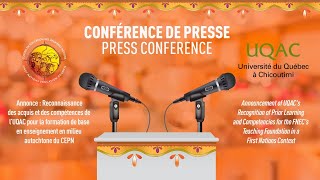 Conférence de presse UQAC [upl. by Lenoyl820]