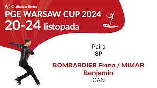 10 Fiona BOMBARDIER Benjamin MIMAR CAN P SP PGE Warsaw Cup 2024 [upl. by Annadiane]