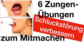 6 ZUNGENÜbungen SCHLUCKSTÖRUNG verbessern Übungshinweise DysphagieTherapie Zunge stärken [upl. by Bodkin540]