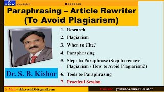 Paraphrasing – Article Rewriter To Avoid Plagiarism [upl. by Kristina]