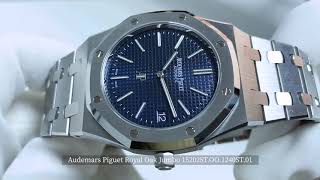 Audemars Piguet Royal Oak Jumbo 15202ST  WATCHGUYNYC [upl. by Auqeenahs995]