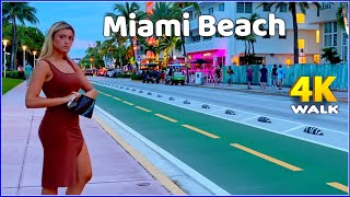 【4K】𝐖𝐀𝐋𝐊 ➜ MIAMI ☘️ Beach 🇺🇸 USA 🇺🇸 4K video 𝐇𝐃𝐑  Ocean Drive [upl. by Laven]