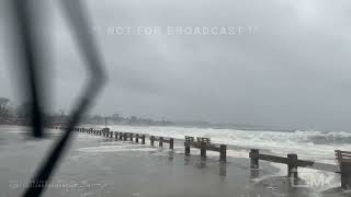 04032024 Westport CT  Monster Waves High Wind Coastal Flooding [upl. by Rehsa]