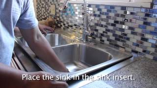 Easy Kitchen Granite Installation with Vima Decor Stainless Steel Sink Insert [upl. by Linnette]