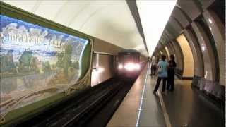 Красивая Московское Метро The Beautiful Stations of Moscow Metro and the Trains Moscow Russia [upl. by Ajaj]